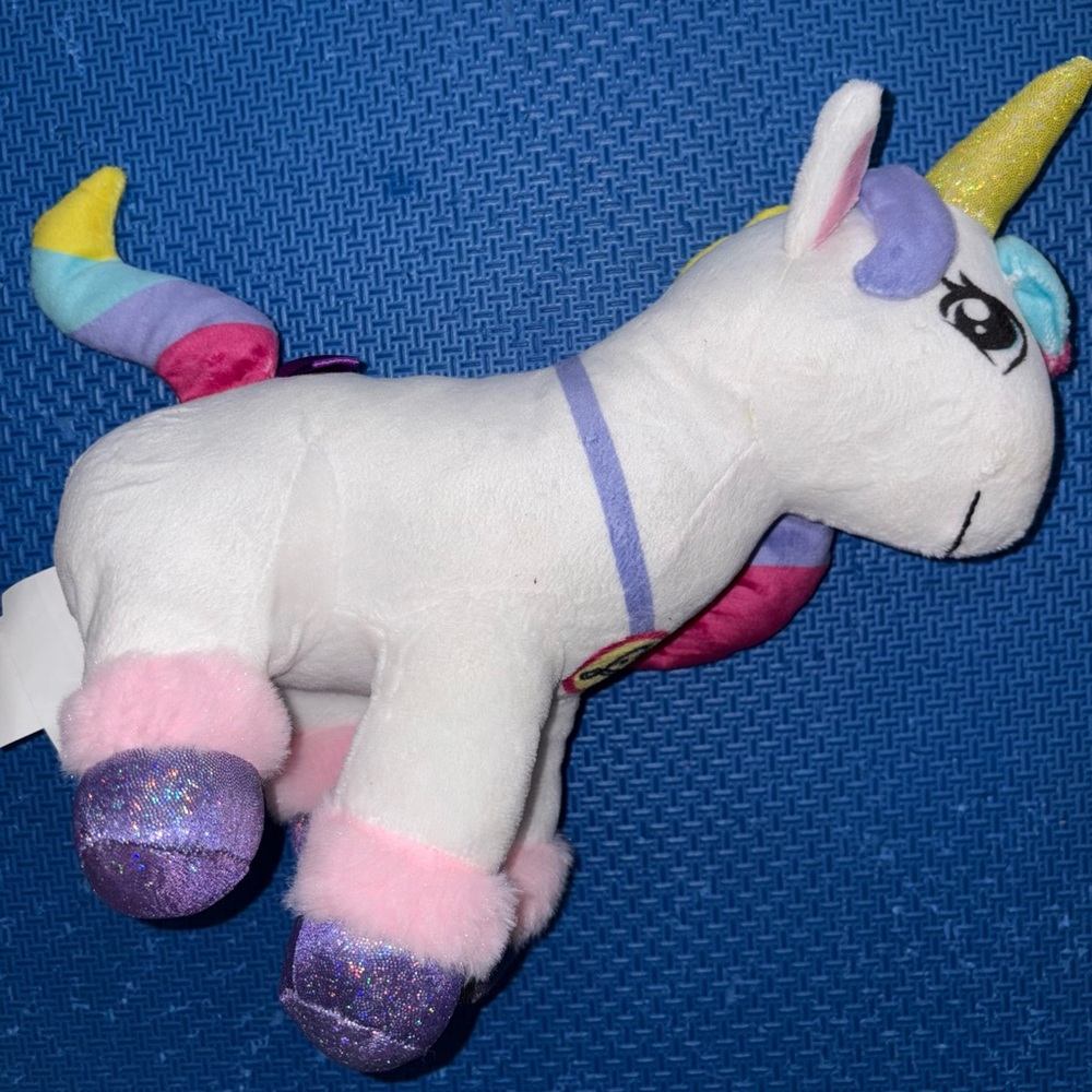 JoJo Siwa White and Rainbow Unicorn Plush Nickelodeon 14”